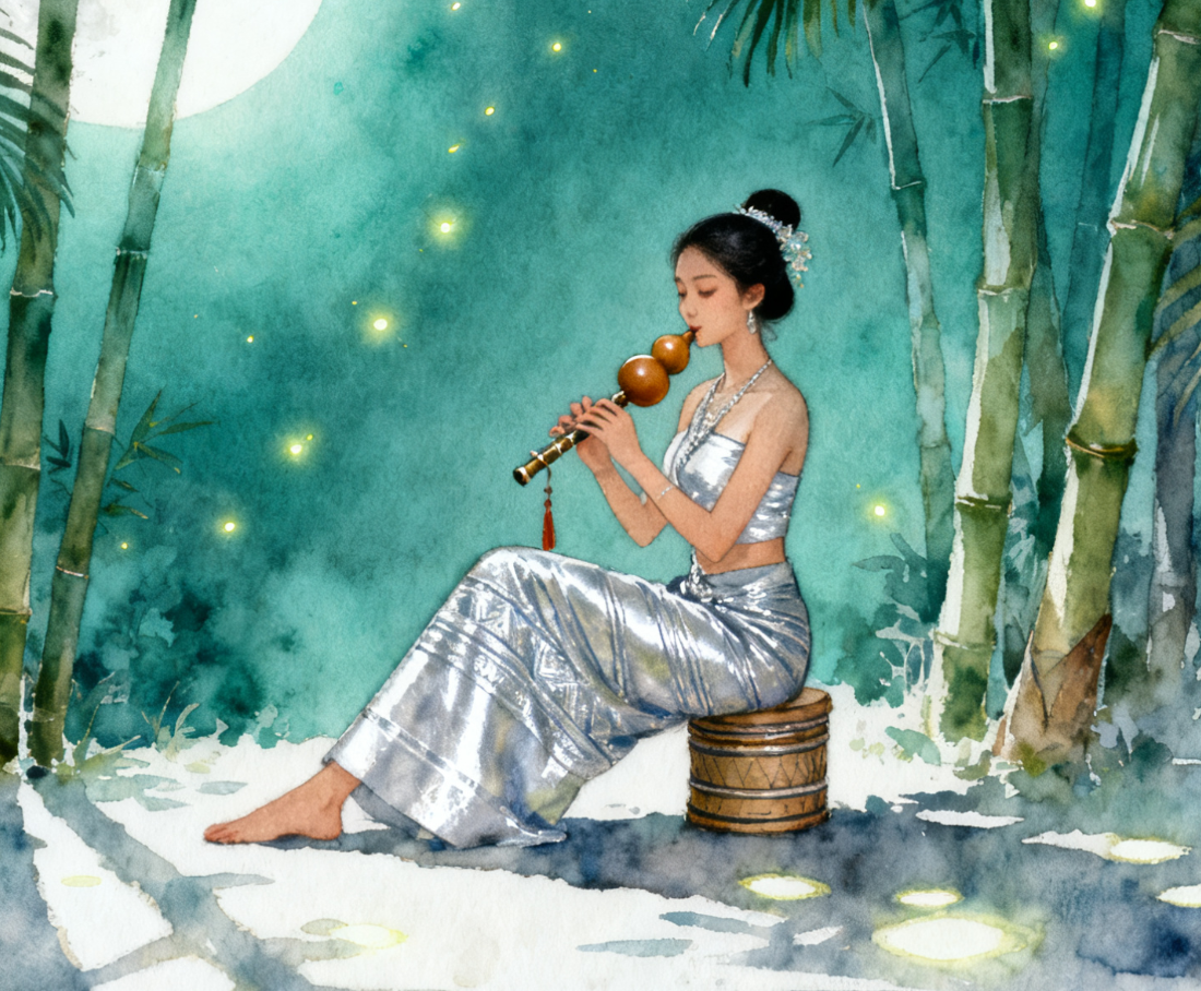 听啊～多少深情的葫芦笙，对你倾诉着心中的爱慕。 是哪首歌里面的词